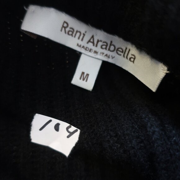 Womens Rani Arabella 100% Cashmere Black Ribbed Button Down Cardigan Sweater M - Picture 14 of 14